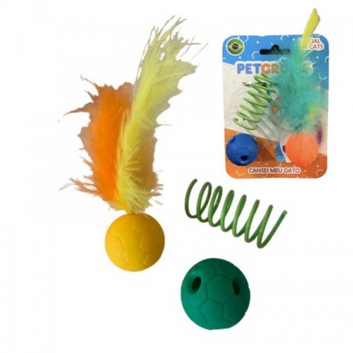 BRINQUEDO GATO KIT ALEGRIA 3 BRINQUEDOS