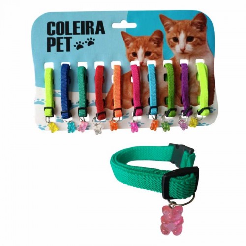 COLEIRA P/ GATOS DISPLAY 10UN URSO GOMA